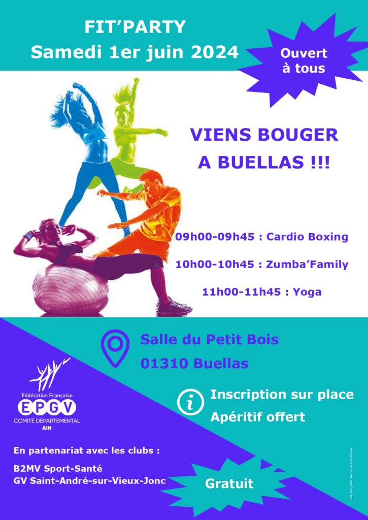 Affiche pour Fit'Party gym à Buellas le 1er juin 2024